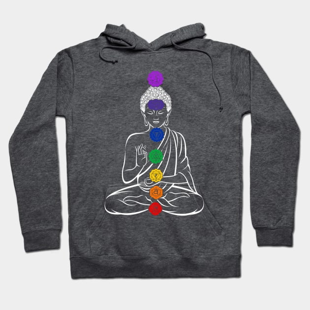Buddha 7 Chakras Meditation Hoodie by Nirvanax Studio